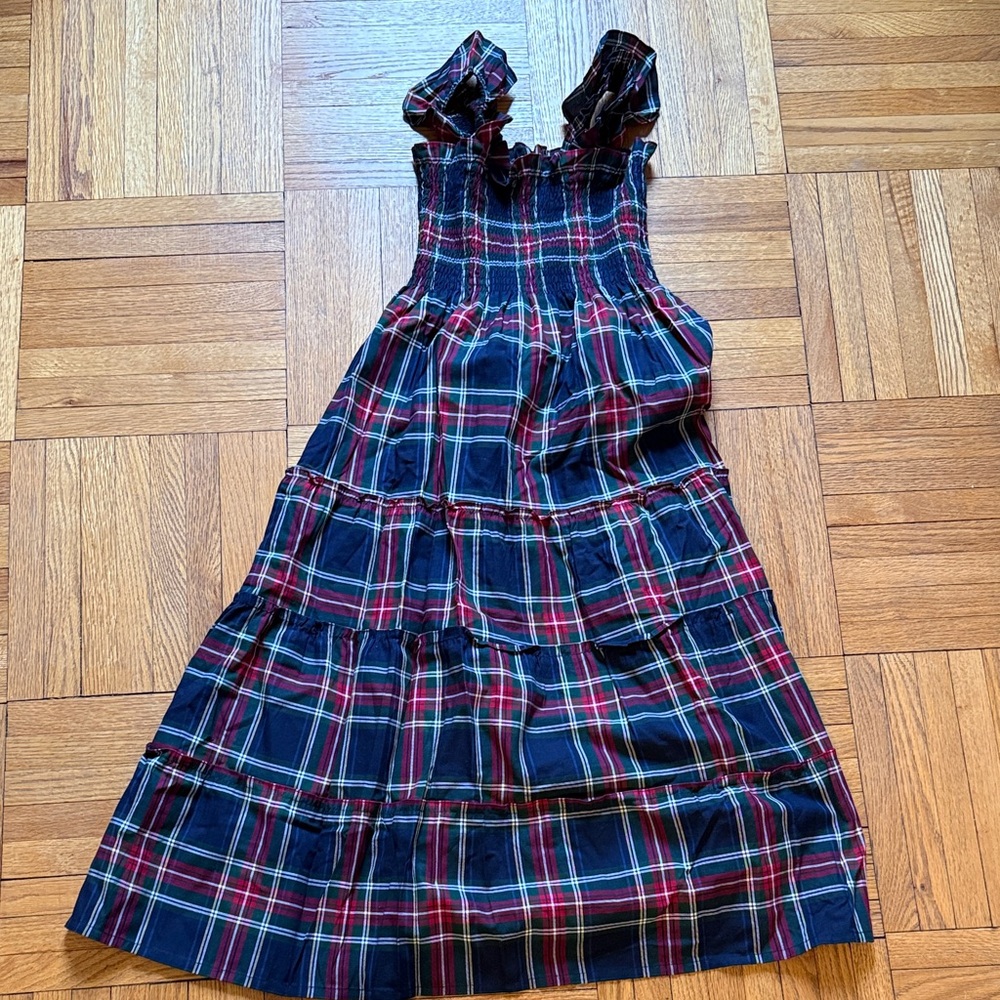 Hill House Ellie Nap Dress in navy Tartan plaid